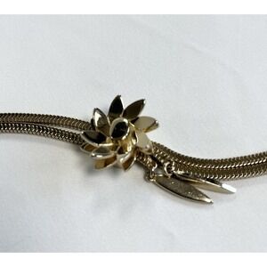 RARE‎ Vintage Monet 1957 Camelia Runway Adjustable Fringe Flower Slider Bracelet